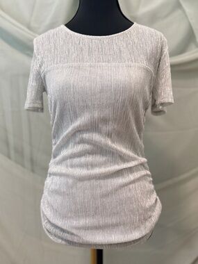 DKNY Elegant Gray/Silver Ruched Top